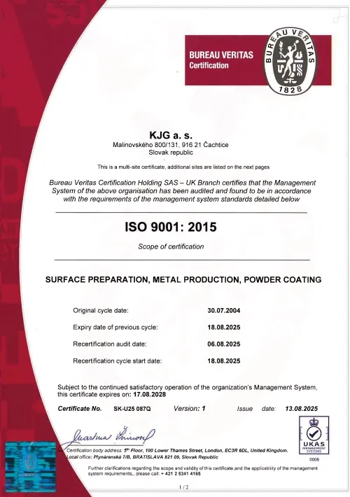 Certificate ISO painting shop