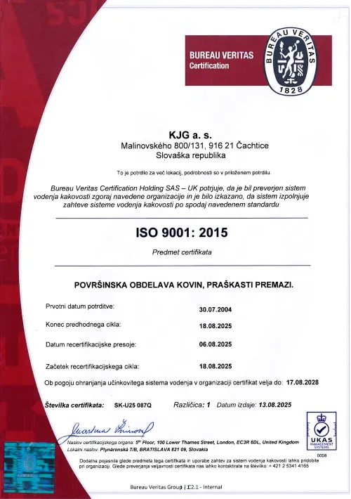 Certifikat ISO lakirnice