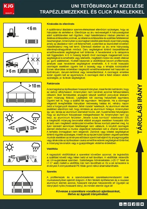 UNI tetőburkolat kezelése trapézlemezekkel és CLICK panelekkel