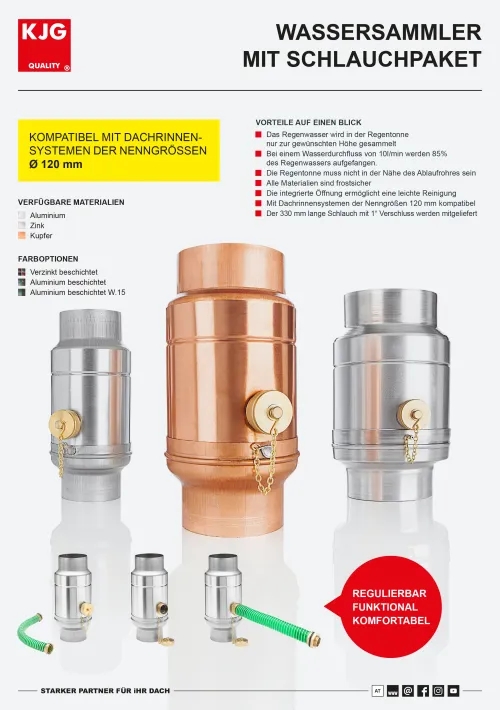 Wassersammler mit Schlauchpaket