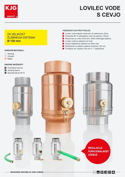 Lovilec vode s cevjo