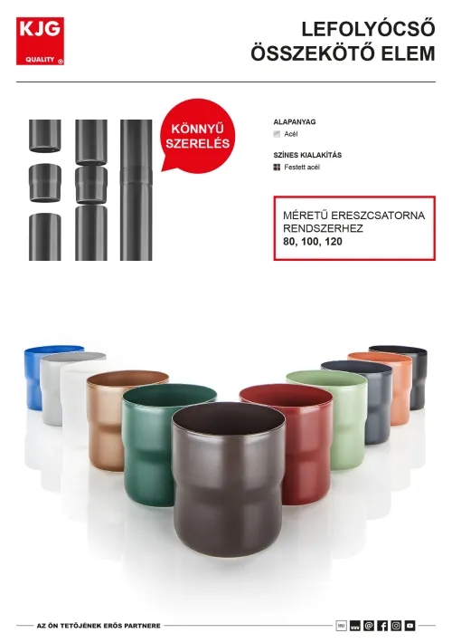 Lefolyócső összekötő elem