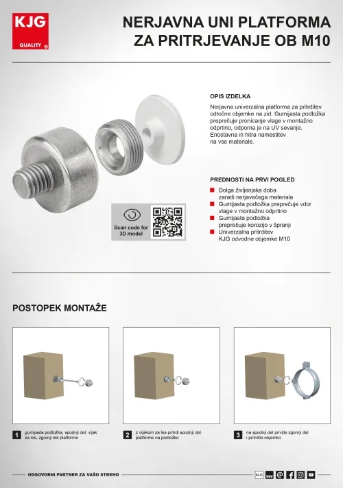 Nerjavna UNI platforma za pritrjevanje OB M10