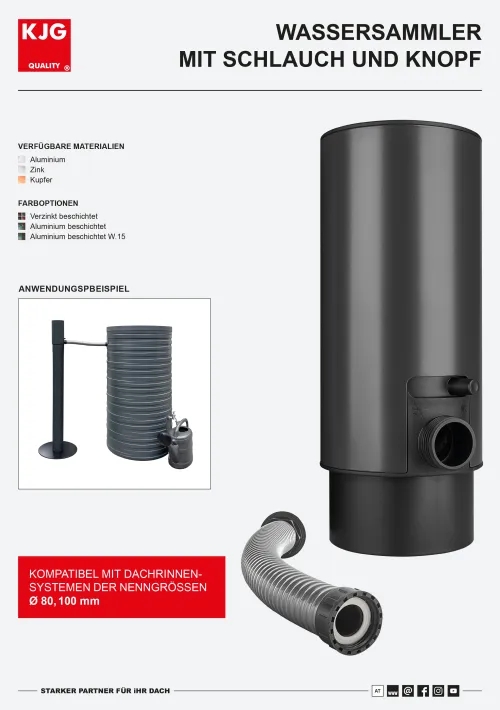 Wassersammler mit Schlauch und Knopf