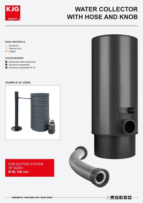 Water collector with hose and knob