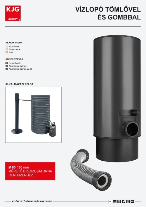 Vízlopó tömlővel és gombbal