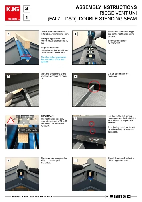 Assembly instructions UNI (FALZ – DSD)