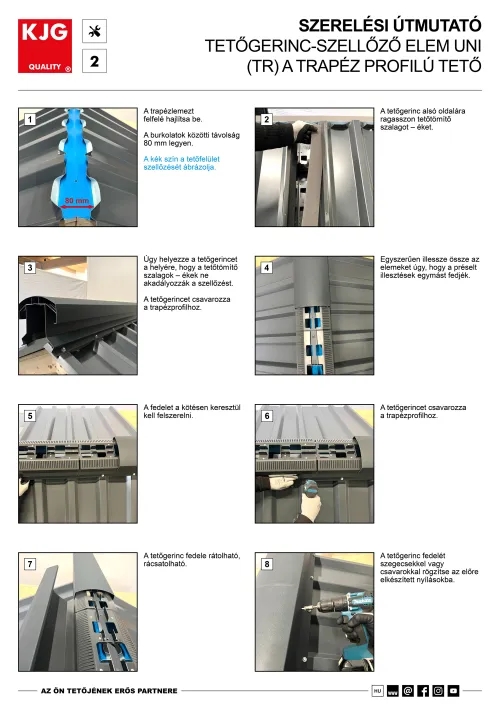 Tetőgerinc-szellőző elem UNI (TR)