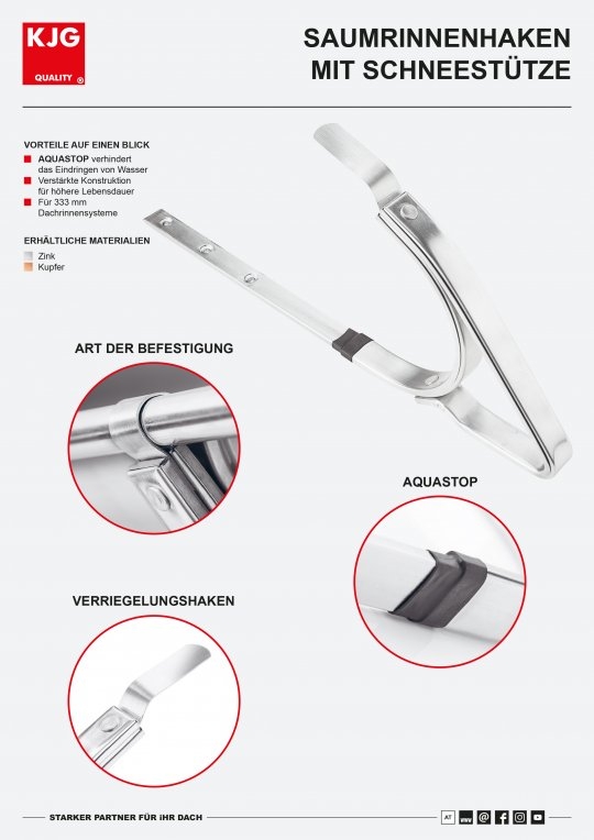 Saumrinnenhaken mit Schneestütze