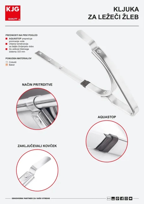 Kljuka za ležeči žleb