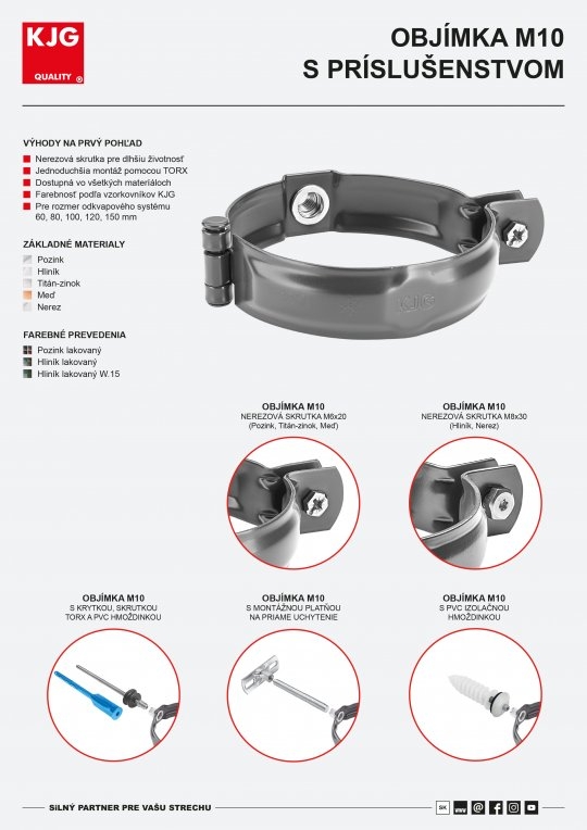 Objímka M10 s príslušenstvom