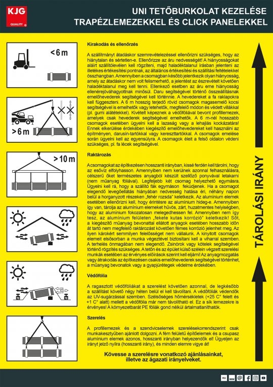 UNI tetőburkolat kezelése trapézlemezekkel és CLICK panelekkel