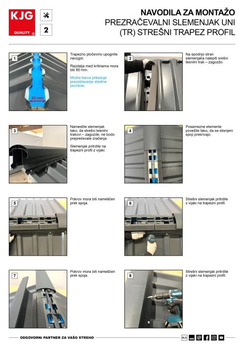 Prezračevalni slemenjak UNI (TR)