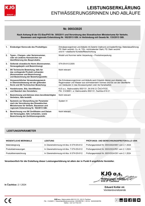 Entwässerunsrinnen und abläufe