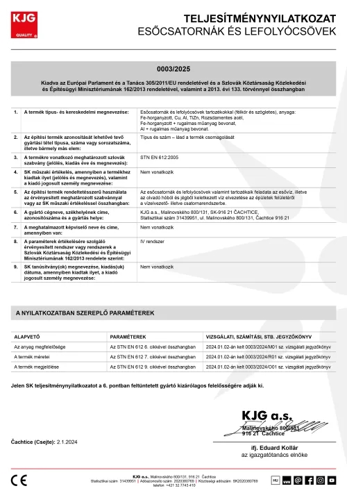 Esőcsatornák és lefolyócsövek