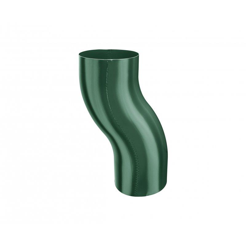 Double elbow  - Aluminium prepainted  - Moss green  -  Picture
