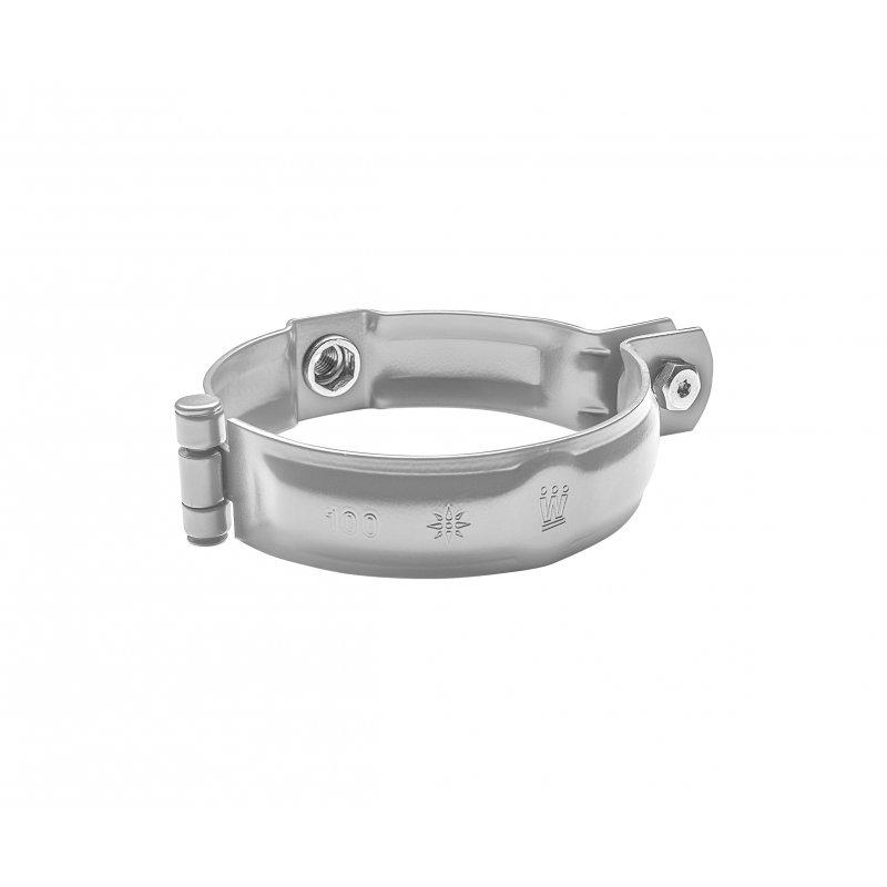 Downpipe bracket with thread M10 - Aluminium prepainted - White aluminum - Picture