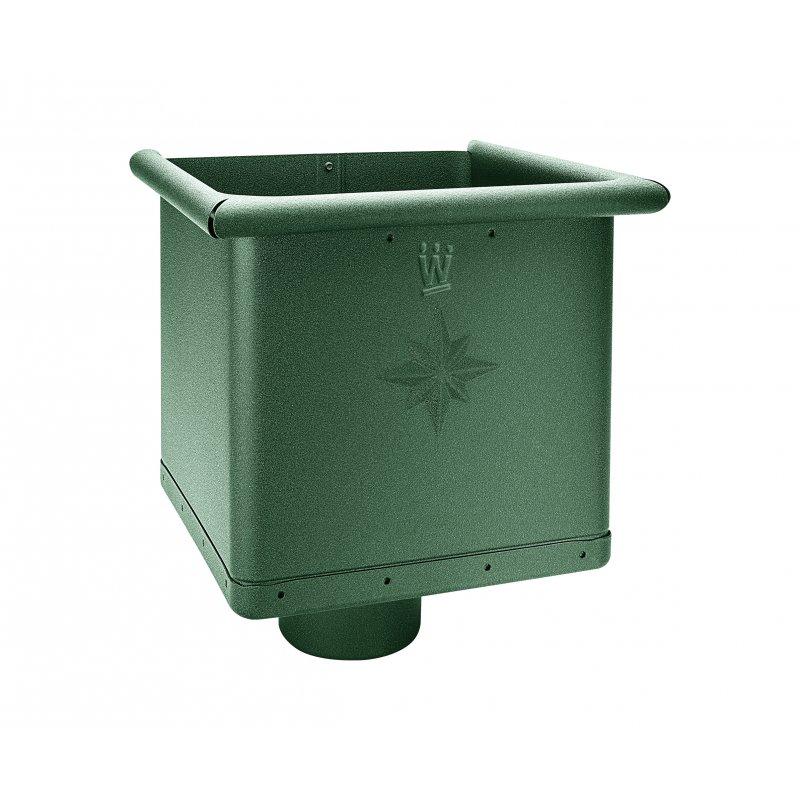 Hopper cubic  - Aluminium prepainted
W.15  - Moss green W.15  -  Picture