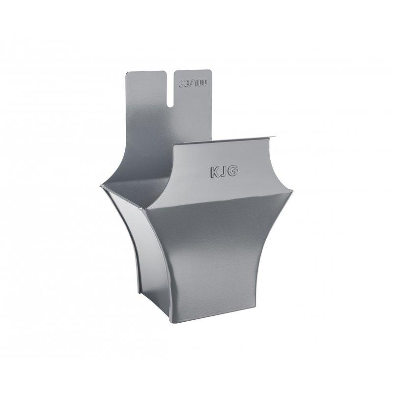 Žľabový kotlík hranatý - Pozink lakovaný - Prachovo šedá - Obrázok