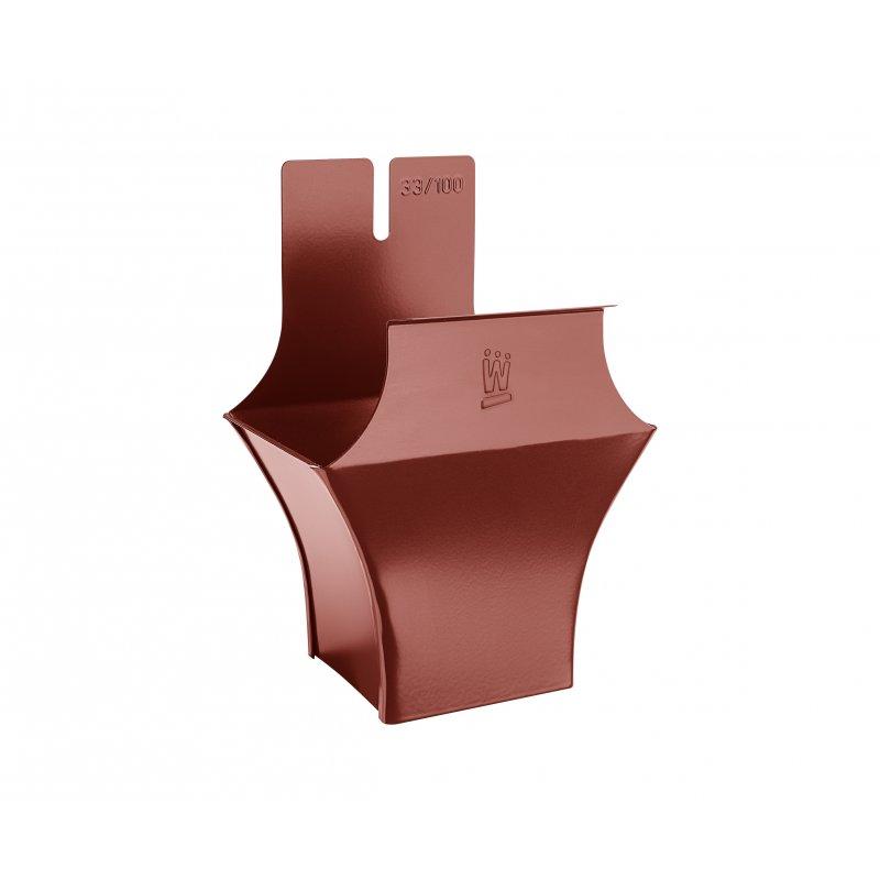 Žľabový kotlík hranatý - Hliník lakovaný - Oceľovo červená - Obrázok