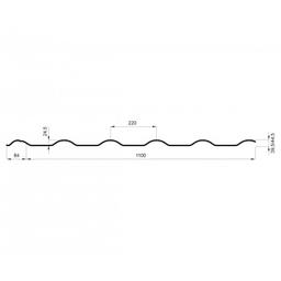 Cserepeslemez UNI 2  - Festett acél
MARCEGAGLIA  - Fekete  -  Kép 2