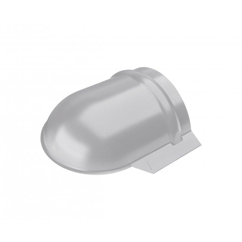 Ukončenie hrebenáča oblé - Pozink lakovaný - Bielo hliníková - Obrázok