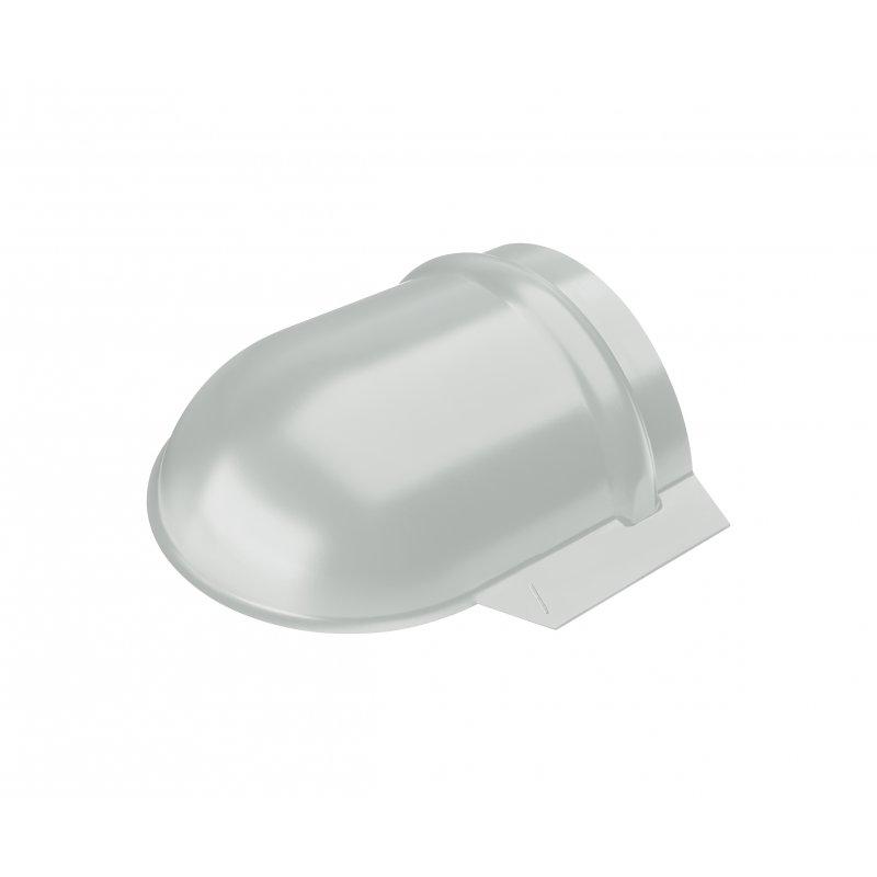 Крайний элемент арочный - завершение конька  - Лакированная оцинковка  - Светло-серый  -  Изображение