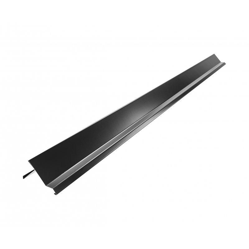 Barge flashing  - Galvanized steel prepainted  - Intense black  -  Picture