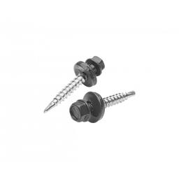 Farmer screw galvanized steel  - Galvanized steel prepainted  - Anthracite  -  Picture 1