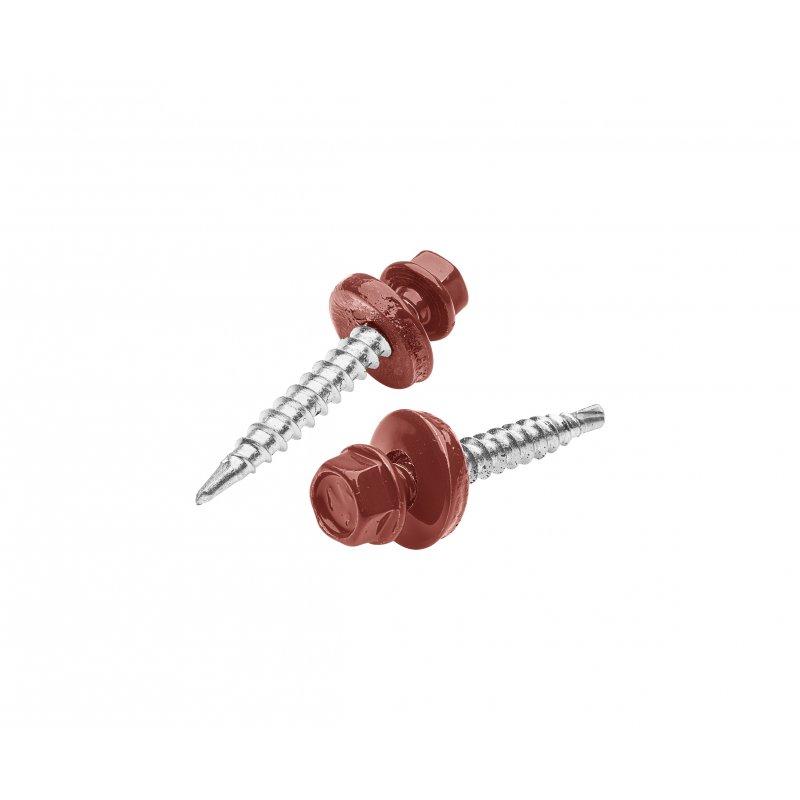 Farmer screw galvanized steel  - Galvanized steel prepainted  - Steel red  -  Picture