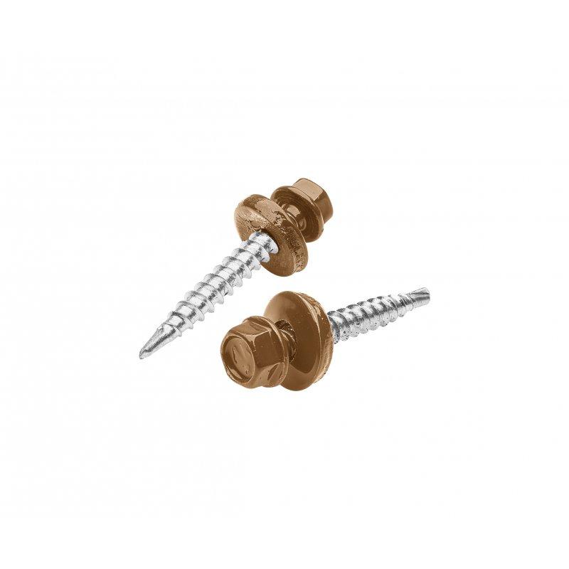 Farmer screw galvanized steel  - Galvanized steel prepainted  - Metallic copper  -  Picture