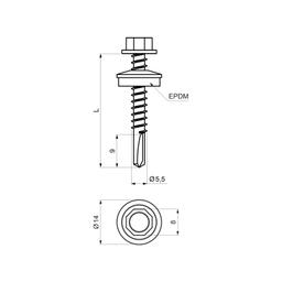 Pozinkovaná skrutka samovrtná GT5  - Pozink lakovaný  - Metalická medená  -  Obrázok 2