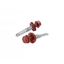 Self-drilling screw galvanized steel GT12  - Galvanized steel prepainted  - Steel red  -  Picture 1