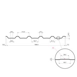Трапециевидный профиль кровельный с нахлестом TR 35A+  - Оцинковка  - MARCEGAGLIA  -  Изображение 2
