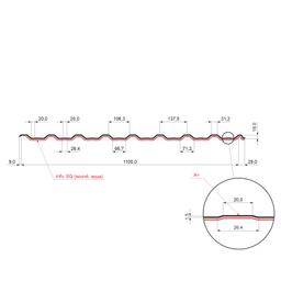 Trapéz strešný s prelisom TR 18A+ SQ (sound – aqua)  - Pozink lakovaný  - Slonová kosť  -  Obrázok 2