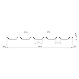 Трапециевидный профиль кровельный TR 35A  - Лакированная оцинковка  - Пыльно-серый  -  Изображение 2