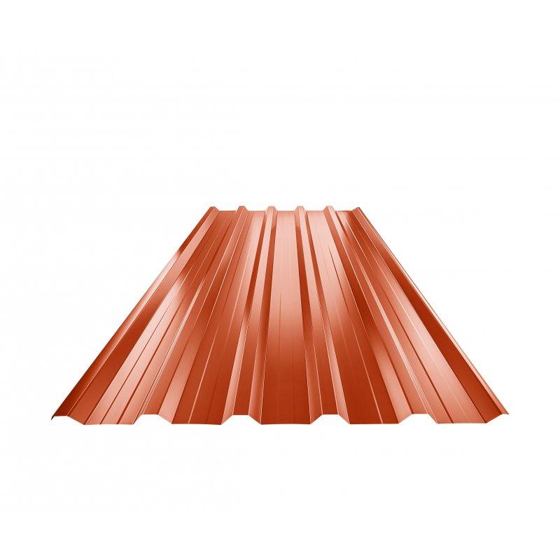 Trapezoidal sheet roof with embossing TR 35A+  - Galvanized steel prepainted  - Rally red  -  Picture