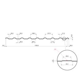 Trapéz strešný s prelisom TR 18A+  - Pozink lakovaný
MARCEGAGLIA  - Medeno hnedá  -  Obrázok 2