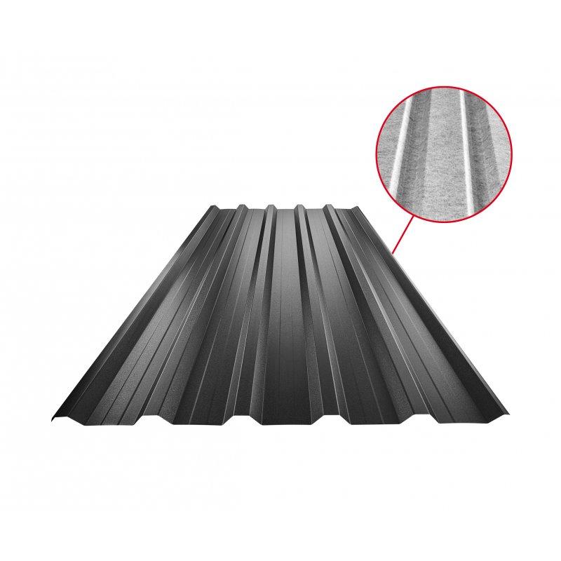 Trapéz strešný s prelisom TR 35A+ SQ (sound – aqua)  - Pozink lakovaný
MATT MARCEGAGLIA  - Intenzívna čierna MATT  -  Obrázok