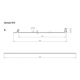 Strešni panel CLICK 515 R  - Pocinkano barvano  - Vinsko rdeča  -  Slika 2