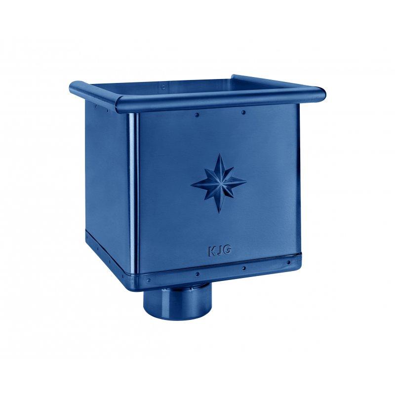 Hopper cubic - Galvanized steel prepainted - Gentian blue - Picture