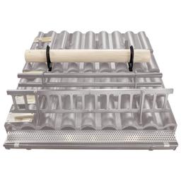 Holder for wooden log straight - Aluminium – Natur - Galvanized steel prepainted – Steel red - Picture 2