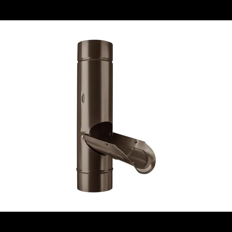 Downpipe flap  - Galvanized steel prepainted  - Dark brown ČOKO  -  Picture