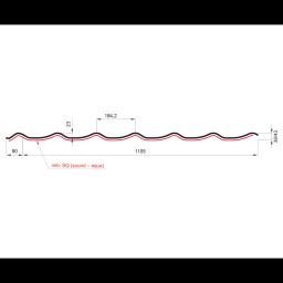 Кровельное покрытие UNI 1 SQ (sound – aqua)  - Лакированный алюминий  - Белый алюминий  -  Изображение 2