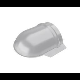 Ukončenie hrebenáča oblé  - Hliník lakovaný  - Bielo hliníková  -  Obrázok 1