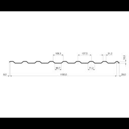 Trapezoidal sheet roof TR 18A  - Aluminium prepainted  - Grey aluminum  -  Picture 2