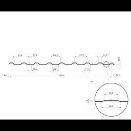Trapézlemez bordaközi merevítéssel TR 18A+  - Alumínium színes  - Sötét ezüst  -  Kép 2