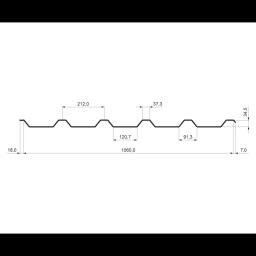 Трапециевидный профиль кровельный TR 35A  - Лакированный алюминий  - Белый алюминий  -  Изображение 2
