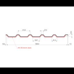 Trapéz strešný TR 35A SQ (sound – aqua)  - Hliník lakovaný  - Bielo hliníková  -  Obrázok 2