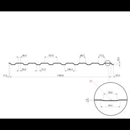 Trapezoidal sheet facade with embossing TR 18B+  - Aluminium prepainted  - White aluminum  -  Picture 2